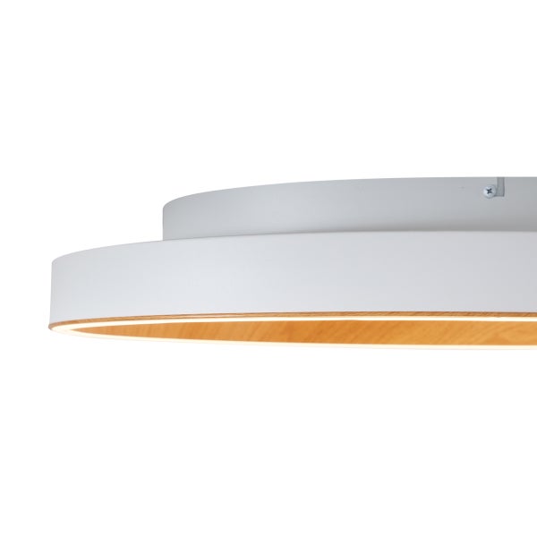 Runde Deckenleuchte mit Holzdetails