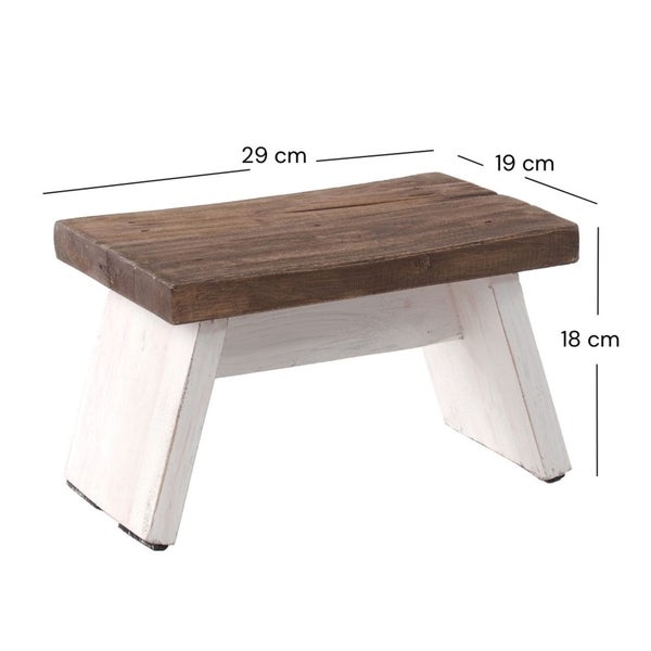 Fusshocker SCHEMEL Recyclingholz massiv 05 weiß-natur