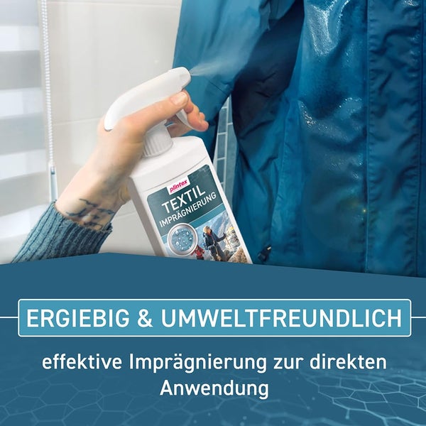 PLINTEX® 580ml Textil Imprägnierspray | für Funkionstextilien ohne Baumwollanteil, Leder und Schuhe | Nano Membran Imprägnierung | Dermatologisch getestet & atmungsaktiv