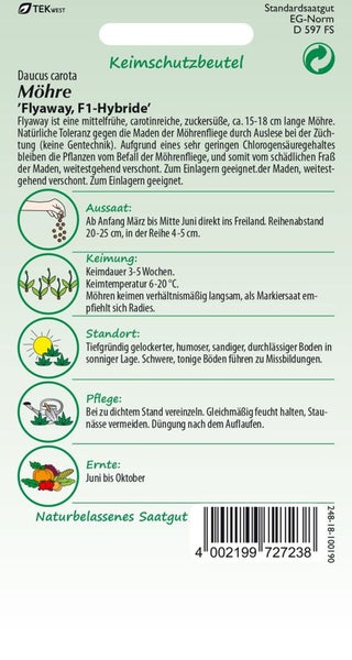 Möhrensamen der Sorte Flyaway F1-Hybride