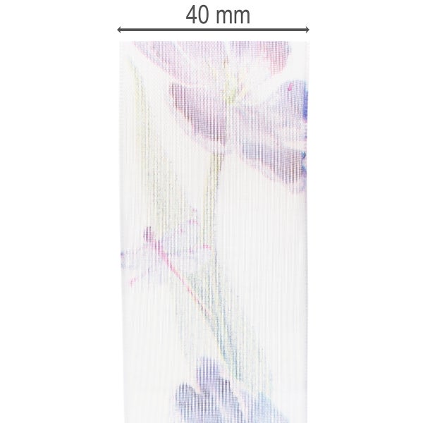 Stoffband mit floralem Muster und einer Breite von 40 Millimeter.