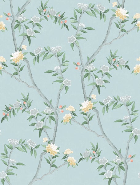 Sanders und Sanders Tapete Blumen Hellblau - 53 cm x 10 m - 640162