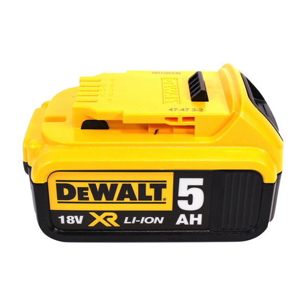 DeWalt 18 Volt XR Lithium-Ionen Akku mit 5 Amperestunden Kapazität.