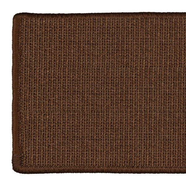 FLOORDIREKT Stufenmatte aus Sisal - Pure Nature - Umkettelt & Selbstklebend - Dunkelbraun - 23,5 x 65 cm - Rechteckig ohne Lippe