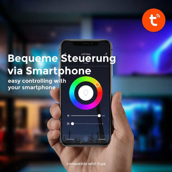 LED Streifen 5 m - smart, dimmbar, Farbwechsel, Sprachsteuerung, Magic RGB