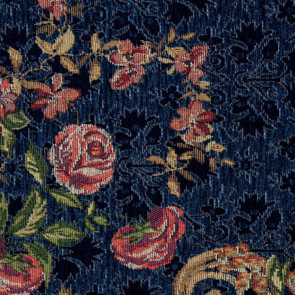 Gewebter Bordürenteppich im floralen Design Flomi Blau 120x180 cm