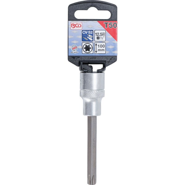BGS Bit-Einsatz Länge 100 mm Antrieb Innenvierkant 12,5 mm (1/2) T-Profil (für Torx) T50 - 4474