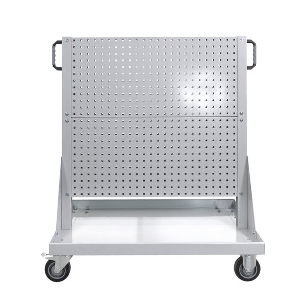 PROREGAL Rollwagen mit 4 Lochplatten | HxBxL 126x106x73cm | Lichtgrau