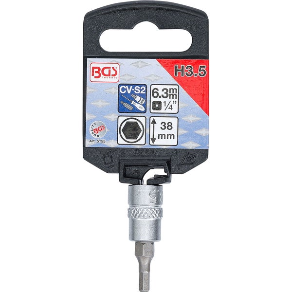 BGS technic Innensechskant-Einsatz mit 3.5 Millimeter Schlüsselweite und 6.3 Millimeter Antrieb