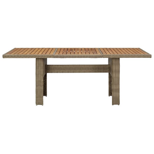 Garten-Esstisch Braun 200x100x74 cm Poly Rattan