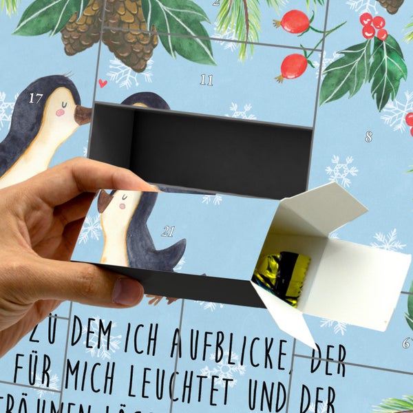 Mr. & Mrs. Panda Befüllbarer Adventskalender Pinguin Liebe - Blau Pastell