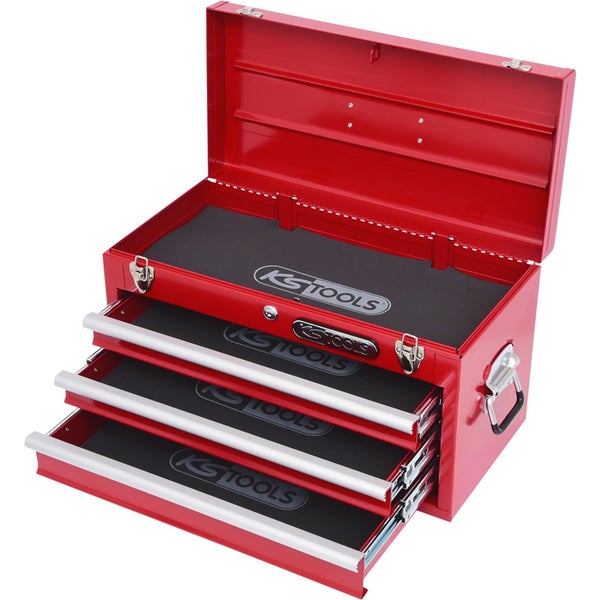 KS TOOLS Werkzeugtruhe mit 3 Schubladen-rot, L508xH255xB303mm  - 891.0003