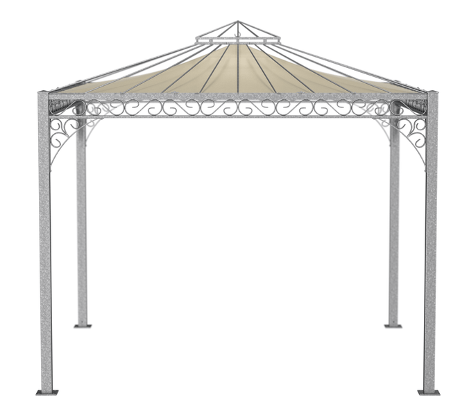 Pavillon ELEO Genua 3 x 3 m feuerverzinkt | mit Sonnensegel ecru
