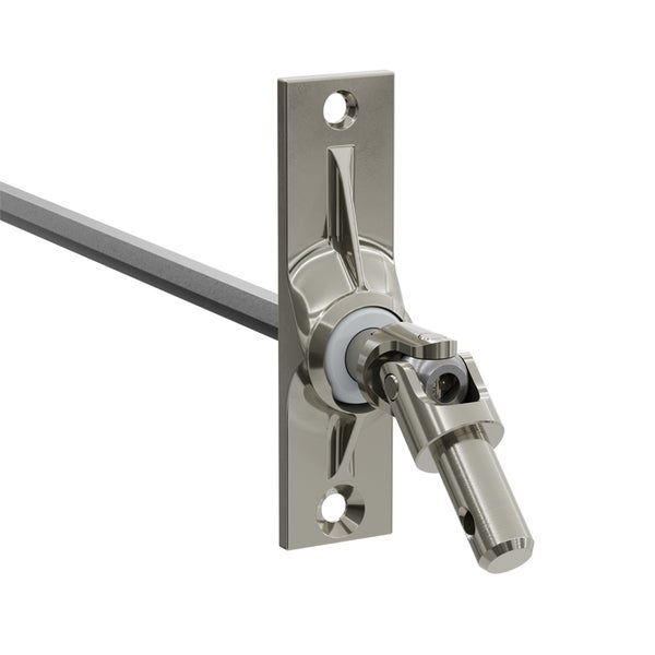 Geiger Gelenklager 45°- G007 | Grundplatte 22 x 85 mm | Kurbelzapfen 9,9 mm | 7 mm Sechskant - Länge 300 mm