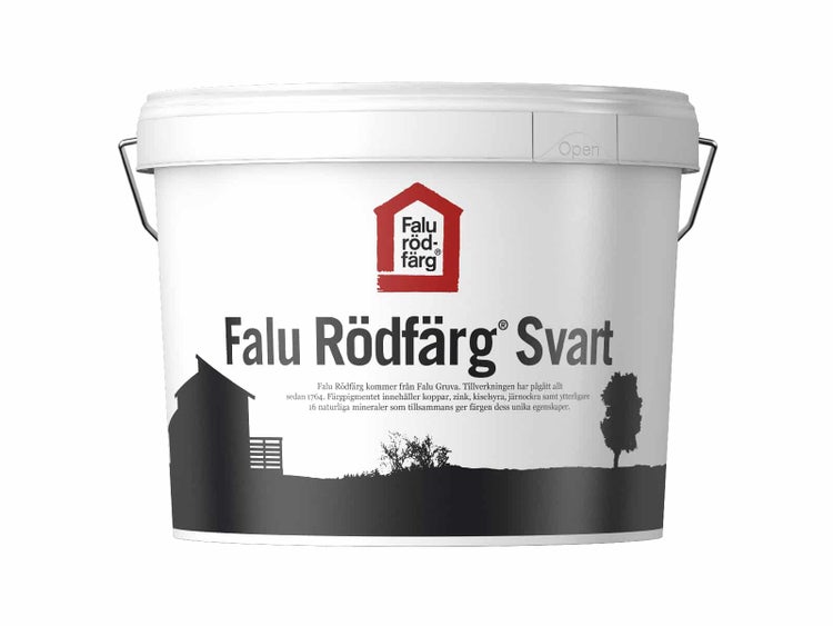 Falu Rödfärg Svart Holzfarbe in Schwarz für Fassaden im Eimer.