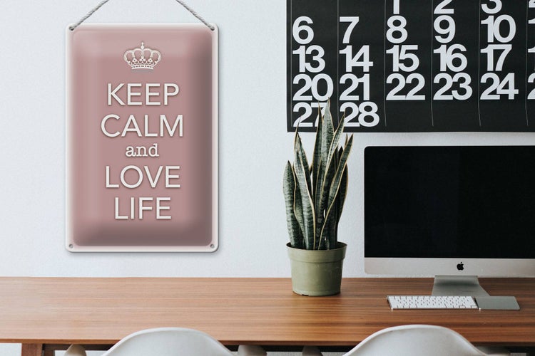Blechschild Spruch 20x30cm Keep Calm and love life