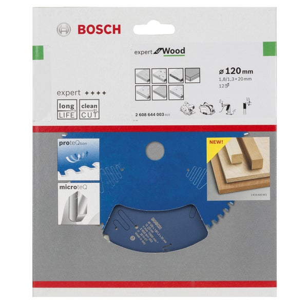 Bosch Kreissägeblatt Expert for Wood für Handkreissägen 120 x 20 x 1,8 mm 12 - 2608644003