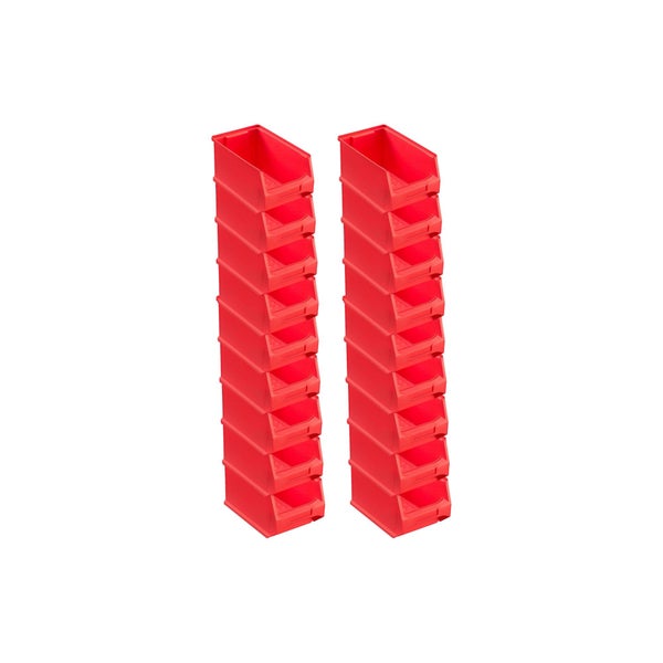PROREGAL Trägersystem Rote Systemplatte mit 18 x Roten Sichtlagerboxen 3.0 Maße H x B 50 x 100 cm Sichtlagerbox Sichtlagerbehälter