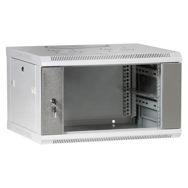ProfiPatch Netzwerkschrank Wandgehäuse 19 Zoll 6HE montiert Tiefe 500mm grau
