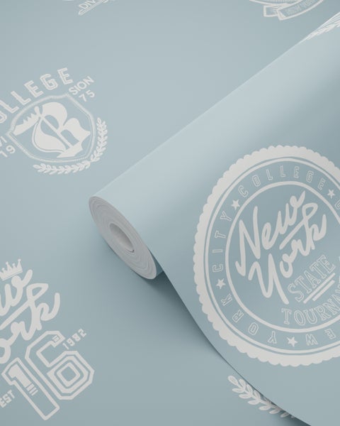 Tapetenrolle mit College-Motiven