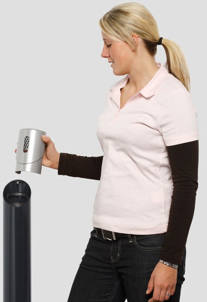 PROREGAL Robuster Wandascher 145 cm Rohrlänge Zum Einbetonieren 1,4 Liter HxBxT 51 x 10 x 17 cm Stahl Anthrazit