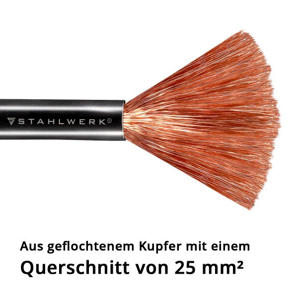 STAHLWERK MMA ARC Elektrodenhalter 200 A mit 5 m Schweißkabel 25 mm² 13 mm Dorn