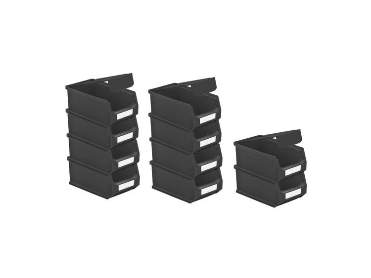 PROREGAL SparSet 10 x Leitfähige Sichtlagerbox 2.0 Mit Abdeckung HxBxT 7,5 x 10 x 17,5 cm 0,8 Liter ESD Sichtlagerbehälter Sichtlagerkasten