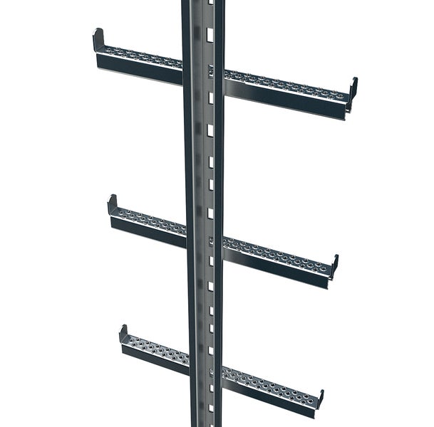 Zarges Einholmleiter mit integrierter Steigschutzschiene Edelstahl 1,96 m Länge