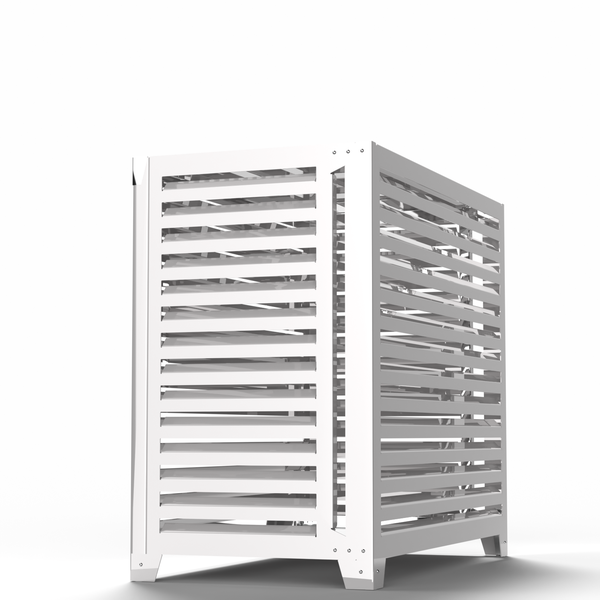 Wärmepumpenabdeckung - Big Blade - Weiß - Bodenstehend Größe XXL (B 135cm - H 120cm - T 73cm) - Box Air Klima