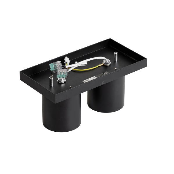 Deckenleuchte mit zwei Leuchtengehäusen und elektrischen Anschlüssen