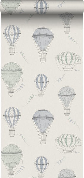 Borastapeter Tapete Luftballons Graublau - 53 cm x 10.05 m - 660624