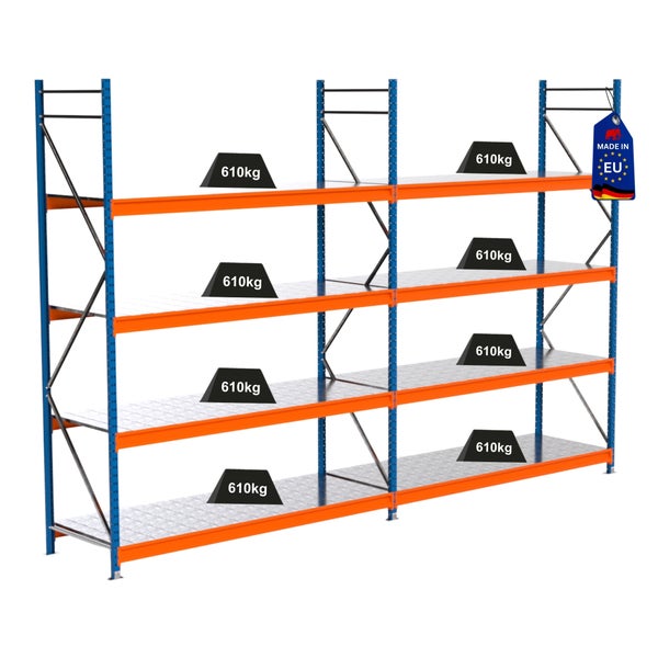 Lagerregal mit mehreren Ebenen und hoher Traglast pro Ebene sowie Herkunft aus der Europäischen Union
