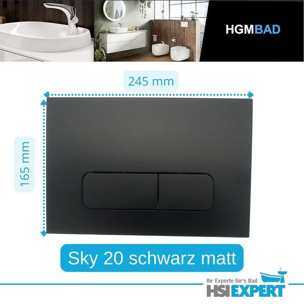 Spülplatte, 245 x 165 Millimeter, Betätigungsplatte für WC, Sky 20