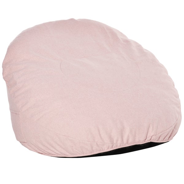 HOMCOM Sitzsack aufblasbares Sofa Bodensessel Sitzkissen gepolstert mit 2 Seitentaschen waschbar für Wohnzimmer Liege Schlafzimmer Polyester-Gewebe Schaumstoff-Füllung Rosa Ø115x71 cm