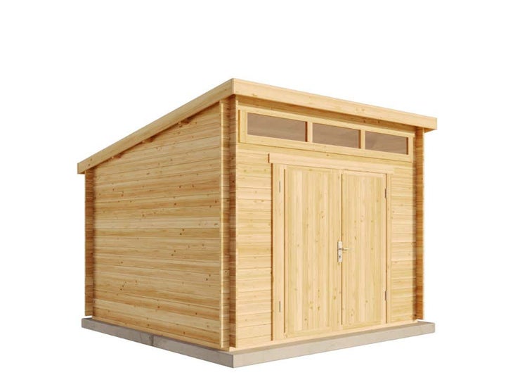 Holzbadewanne mit Ofen, Leiter und Edelstahlschornstein