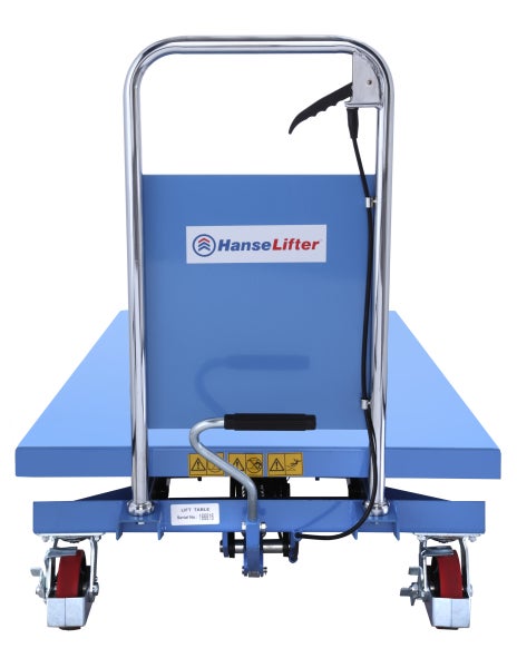 Hubtischwagen mit HanseLifter Logo