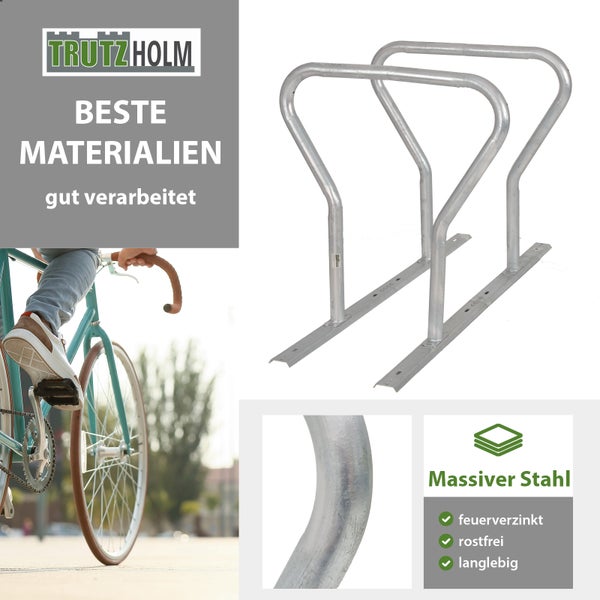Fahrradständer aus massivem, feuerverzinktem und rostfreiem Stahl von Trutzholm