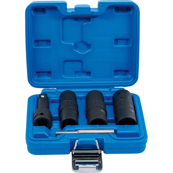 Steckschlüssel Satz in blauem Kunststoffkoffer