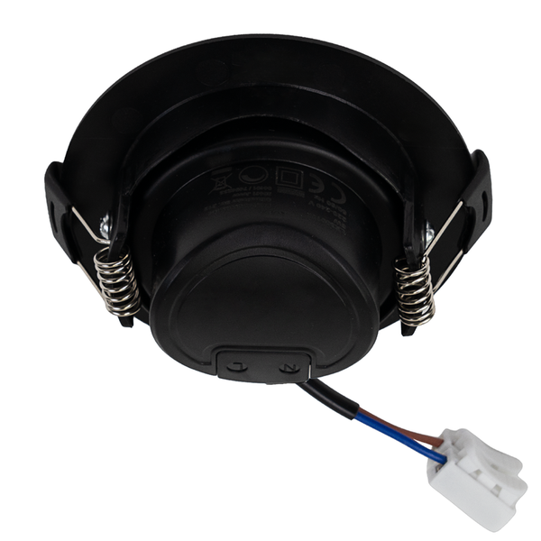 Schwarze Deckeneinbauleuchte mit Anschlusskabel