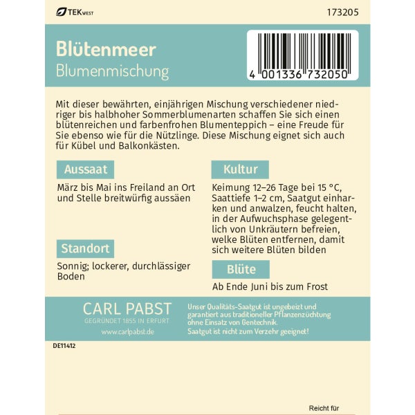 Blütenmeer Blumenmischung Samen von Pabst Keimkraft