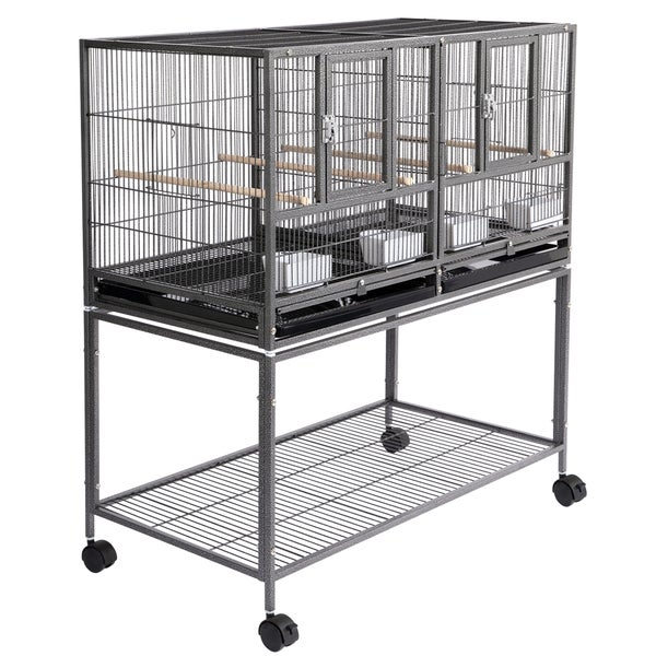 Vogelkäfig mit Ständer und Rollen