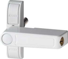 ABUS Fenstersicherung in Weiß abschließbar mit Zylinder.