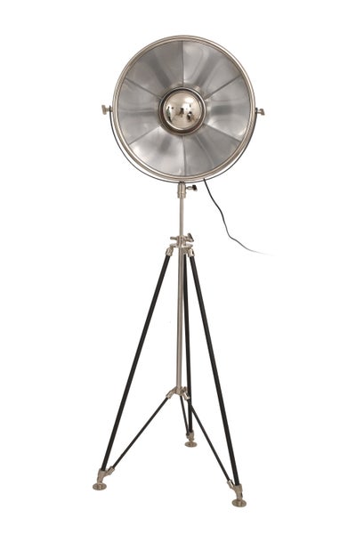 Vintage Industrielampe Stehlampe im Loft Design Studio Look Silber Schwarz | Wohnzimmer Esszimmer Leuchte