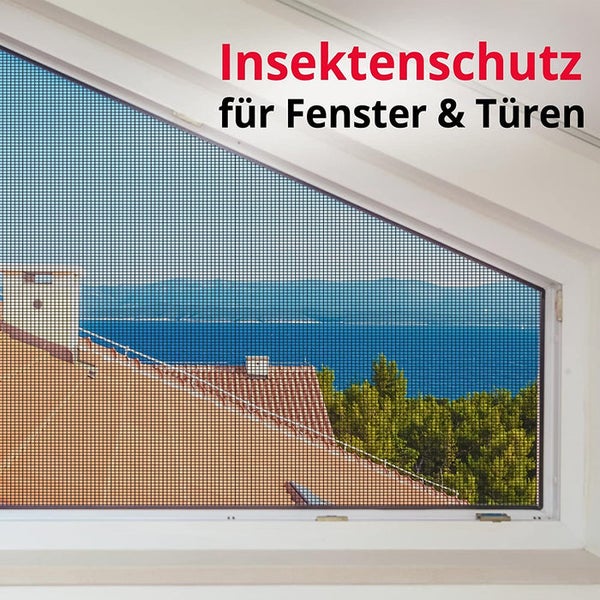 FLOORDIREKT Fliegengitter für Fenster und Türen Zuschneidbar Reißfest 1 x 3 m