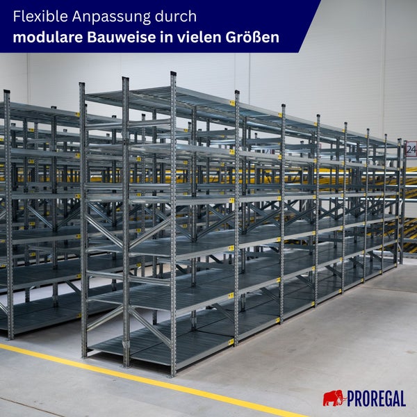 Modulares Regalsystem zur Lagerung im Lagerraum