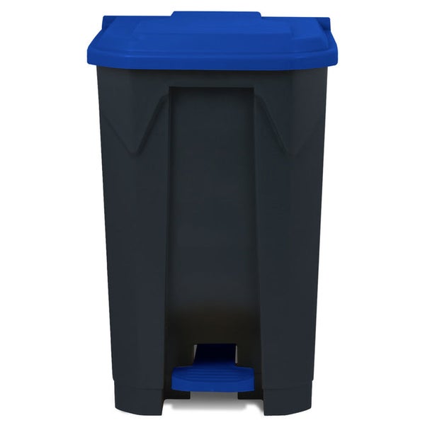 FLOORDIREKT Mülleimer Olaf Step-On Abfalleimer Tretmülleimer Universal Blau 80 Liter