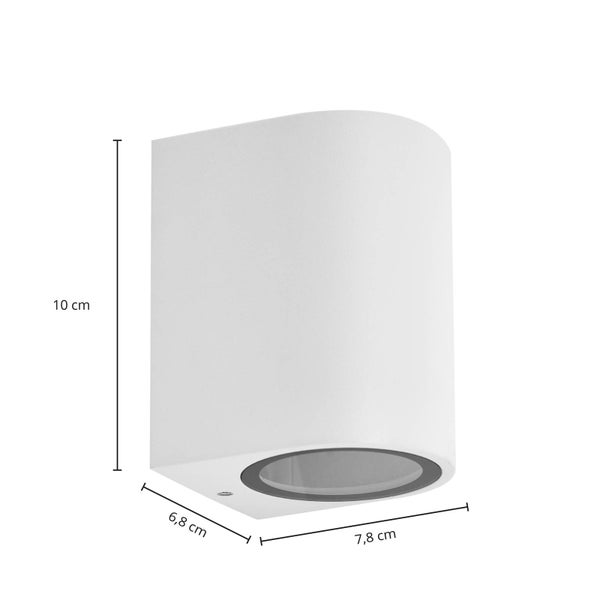 PRIOS Wandleuchte außen Tetje (Modern) in Weiß aus Aluminium (1 flammig, GU10) - Außenwandleuchten Wandlampe Led Außenlampe Outdoor für Außenwand/Hauswand Haus Terrasse & Balkon