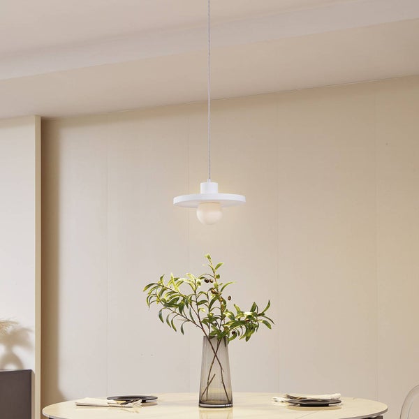 Lindby Pendelleuchte Nielson (Modern) in Weiß aus Gips/Ton (1 flammig, E27) - Deckenlampe Esstischlampe Hängelampe Hängeleuchte Wohnzimmerleuchte