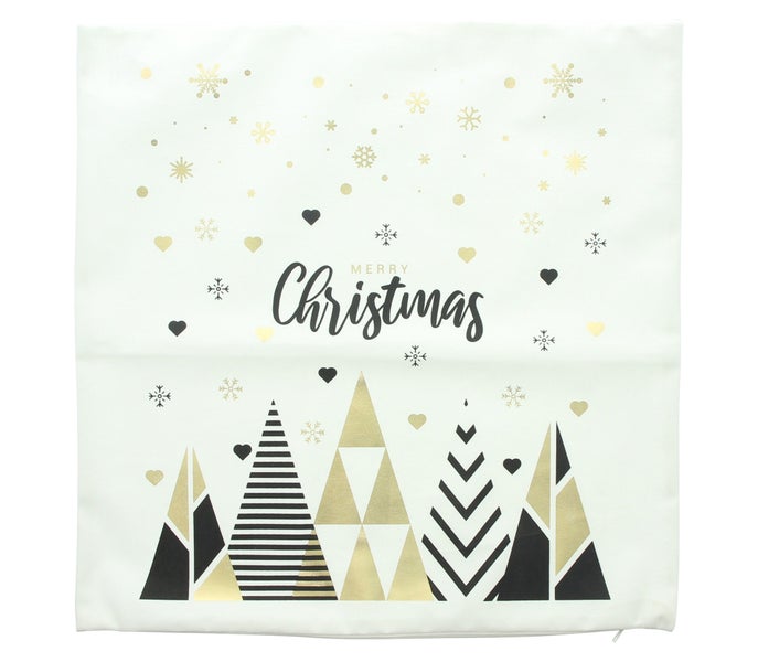 Dekokissen mit Merry Christmas und Tannenbaum Motiven