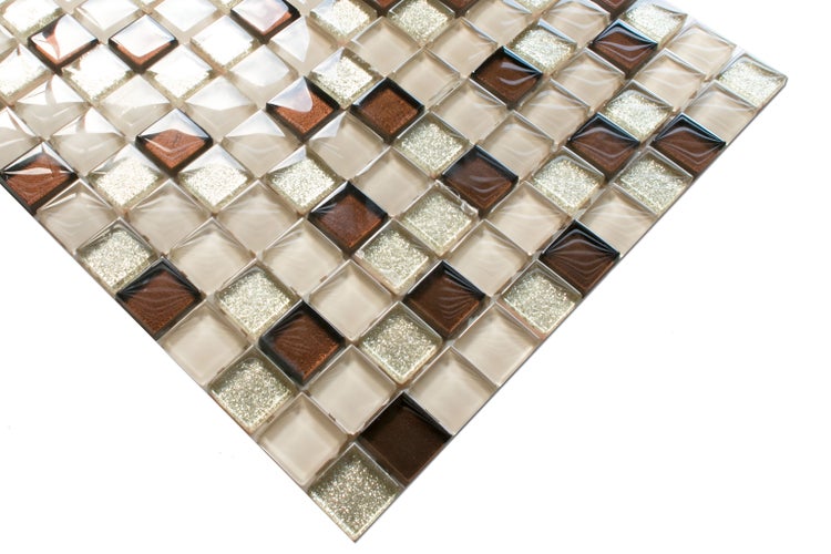 Glasmosaik auf Netz für Bad und Küche 30cm x 30cm  - Bejge Monte Carlo